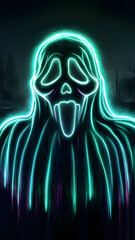 Neon ghost glowing ghost halloween ghost vibrant hue