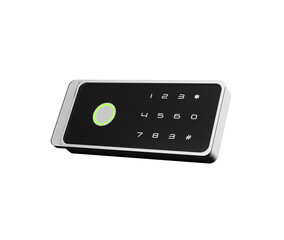 Digital Safe Lock With Touchscreen Numeric Keypad, Green Indicator For Secure Access 3d Illustration