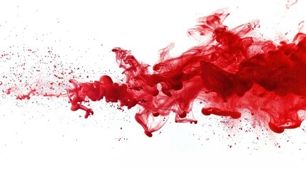 Abstract Red Ink Swirling and Spreading in Water