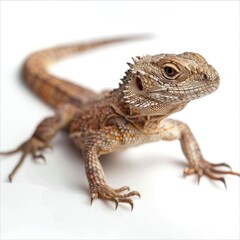 Obraz premium Close-up of a Brown Lizard with Spiky Scales and Sharp Claws