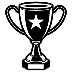 Trophy cup vector silhouette 