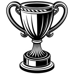 Trophy cup vector silhouette 