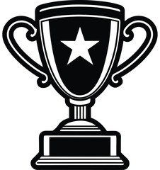Trophy cup vector silhouette 