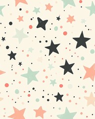 Retro Polka Dot and Star Pattern Design