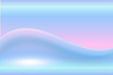 Silver blue iridescence metal background, 3D opalescence chrome metallic holographic texture