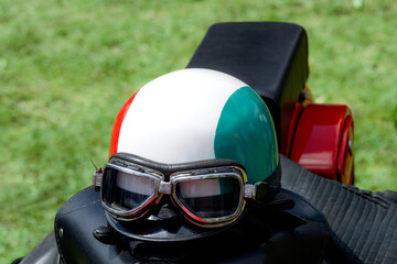 Vintage motorcycle helmet