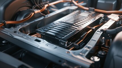Fototapeta premium Electric Vehicle Battery Pack Close-up