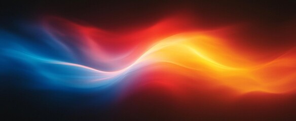 Obraz premium Hyber realistic photo of Abstract background yellow blue red color flow grainy wave dark noise texture cover header wallpaper design , copy space for text,