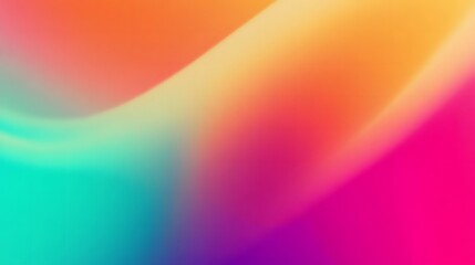 Fototapeta premium Orange teal green pink abstract grainy gradient background noise texture effect summer poster design