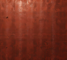 Grunge red metal wall texture background, suitable for Halloween theme background, old cracks in cement, dusty old film effect texture, horror concrete imitation facade wall, generative AI