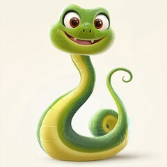 Fototapeta premium A cartoon snake gourd with a joyful smile