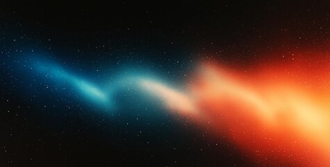 Obraz premium Hyber realistic photo of Vibrant rainbow, orange blue teal white psychedelic grainy gradient color flow wave on black background, music cover dance party poster design