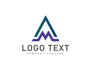 Business logo with monogram sign m