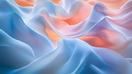 Obraz premium Wallpaper Showcasing A Light Pastel Vignette In Soft Blue And Pink Hues, Blending Smoothly Towards The Center For A Calming Effect