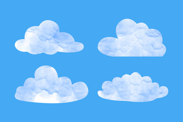 Set of watercolor clouds