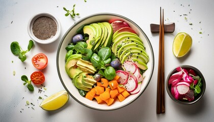 bol de comida sana, concepto de comida saludable y vegetal