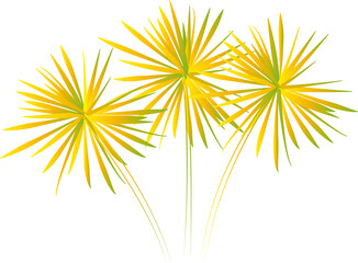 Fuegos artificiales amarillo y verde de estallido