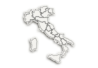 Mapa de Italia blanco y trazo negro © Gabrieuskal