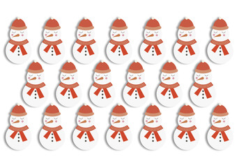 Patrón de muñecos de nieve con ropa de invierno roja de navidad