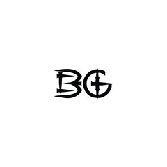 Obraz premium BG monogram logo design letter text name symbol monochrome logotype alphabet character simple logo