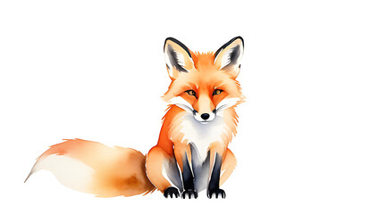 Obraz premium fox watercolor interpretation blending abstract brushwork realism white background