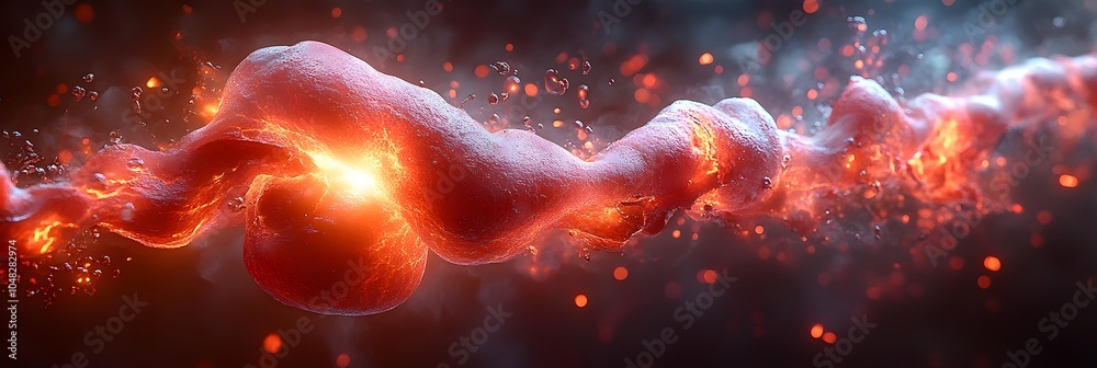 Aufkleber dramatic and dynamic 3d rendered image of a swirling,energy-filled burst of fiery flames,glowing emb
