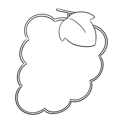 白黒　シンプルなぶどうのフレーム