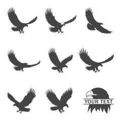 Flying eagle Vector design for t-shirts, logos, prints, Eagle Silhouette Illustration