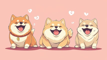 Fototapeta premium Adorable Happy Dogs Wallpaper: Instant Joy for Your Desktop