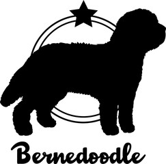 Bernedoodle dog silhouette,  dog, dog breeds, logo, vector, silhouette, logo design, animal, illustration, icon, sign, design, black,  symbol, pet