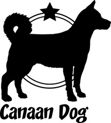 Canaan  dog silhouette,  dog, dog breeds, logo, vector, silhouette, logo design, animal, illustration, icon, sign, design, black,  symbol, pet