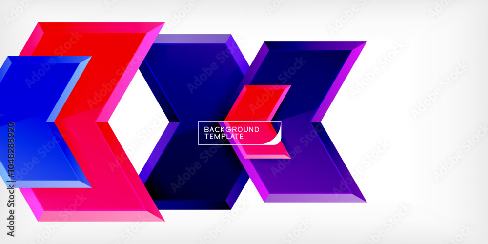 Poster vector 3d arrow techno design template