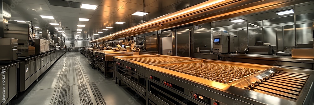 Aufkleber Highly Automated and Technologically Advanced Food Processing Facility Optimizing Sustainability in the Food Manufacturing Industry.