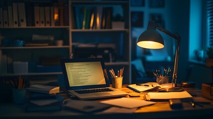 Time lapse of Student s Desk Symbolizing Dedication to Knowledge Acquisition