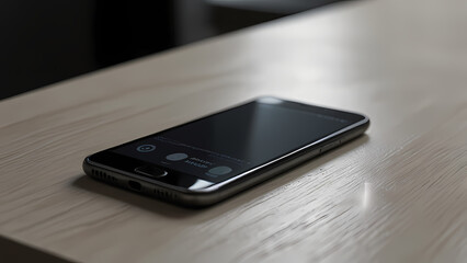 Smartphone With Black Screen on Table