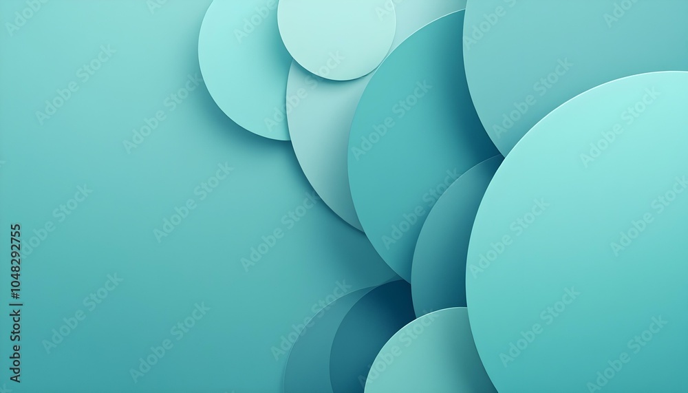 Aufkleber abstract background with overlapping turquoise circles. blue geometric circle abstract background de