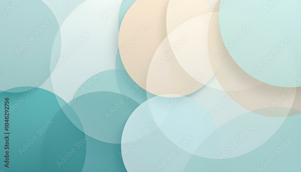 Aufkleber abstract background with overlapping turquoise circles. blue geometric circle abstract background de
