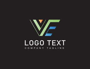 Letter v e logo gradient illustration