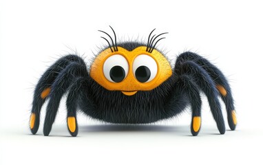 Naklejka premium Halloween 3D funny cartoon spider personage isolated on white background.