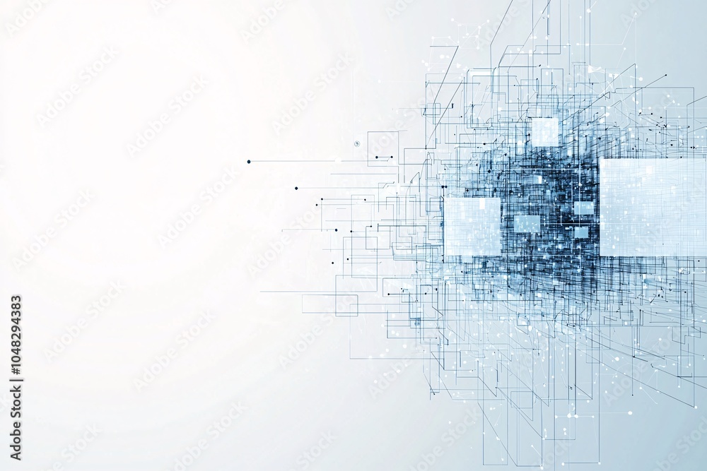 Poster abstract 3d wireframe structure of a website layout, futuristic web development visualization, digit
