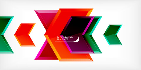 Vector 3d arrow techno design template