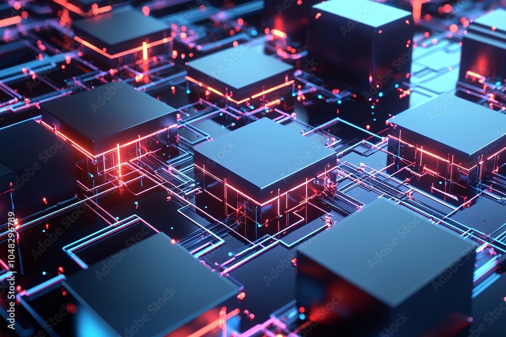 Poster abstract 3d grid representing a website s architecture, backend development visualization, digital i