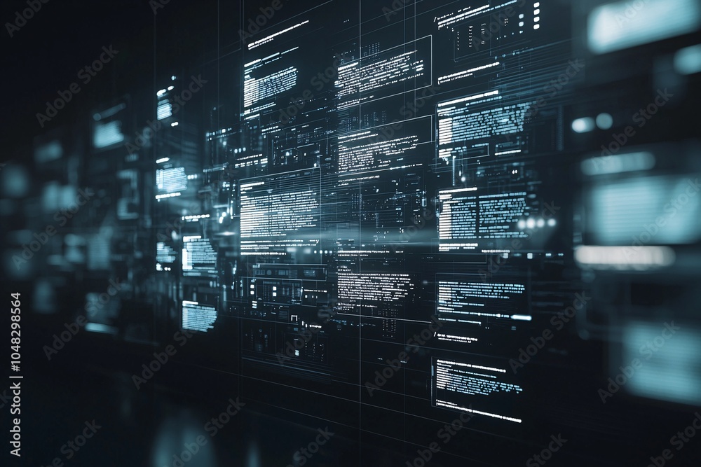 Poster 3d rendering of a website s front-end elements, immersive web design, advanced user interface develo