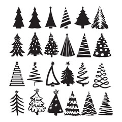 Obraz premium christmas trees set