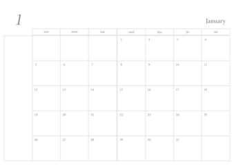 Calendar PNG, 1, January, 2025