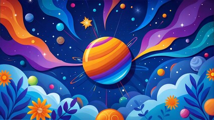 Fototapeta premium background effect with circles and stars