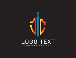 J C flower vector template design logo