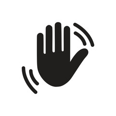 Hand Waving Icon on white background