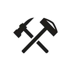 Sledgehammer Pickaxe Tools Vector Icon on white background