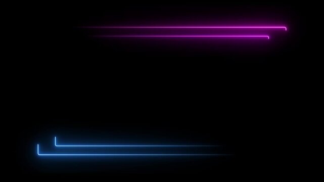 Bright neon effect rectangle frame Loop background. Animation of glowing neon rectangles abstract background.
